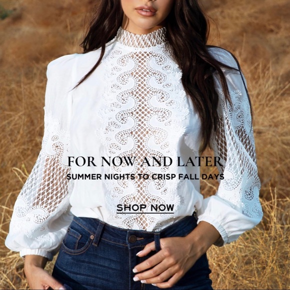 iavision | Tops | Nwt White Mock Neck Sheer Lace Top | Poshmark